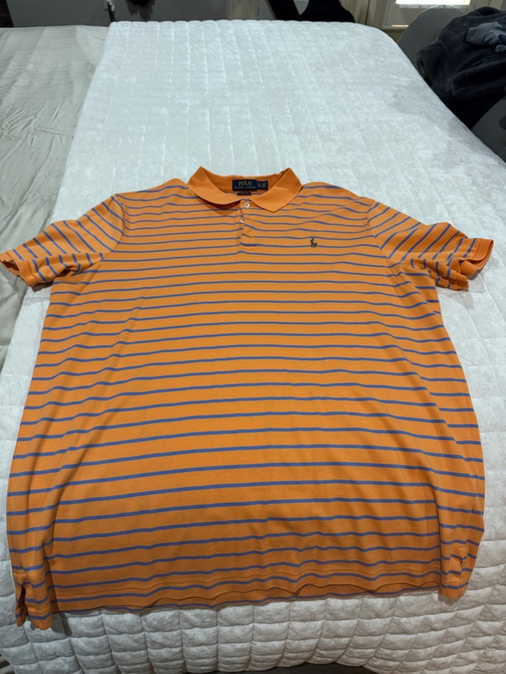 Polo by Ralph Lauren Orange Polo with Navy Stripes